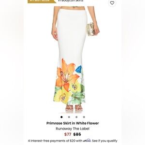 NWT Runaway the Label Primrose White Maxi Skirt
